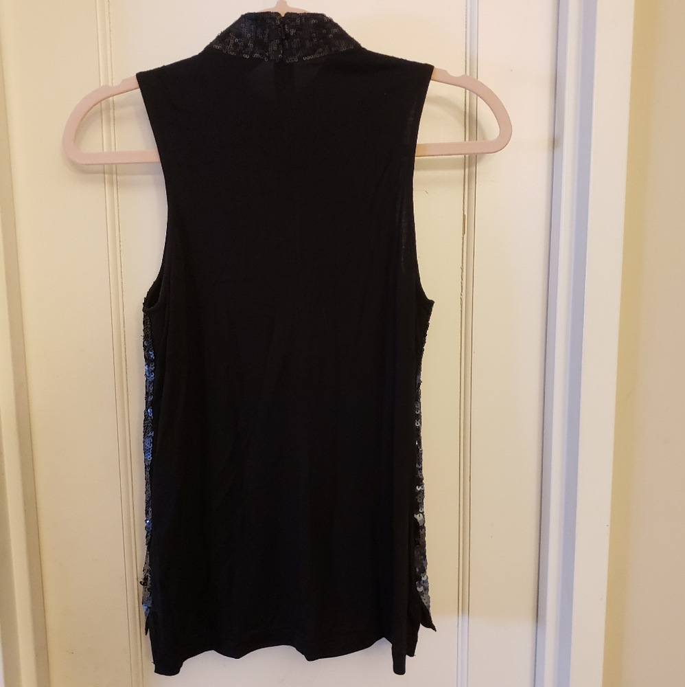 French Connection Ombre Sequin Mock Neck Top Black - Picture 6 of 9